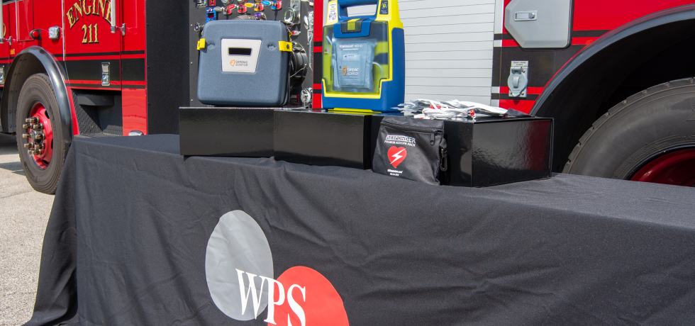 A photo of an automated external defibrillator awarded through the WPS Foundation's Rewarding Responders Grant.